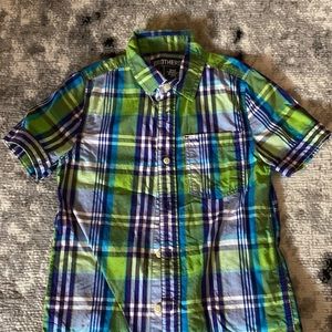 Boys BROTHERS Size 8-9 Short Sleeve Button Down Shirt